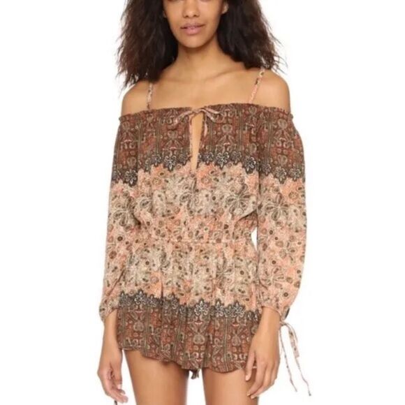 Free People So Devine Off The Shoulder Romper - Picture 2 of 9